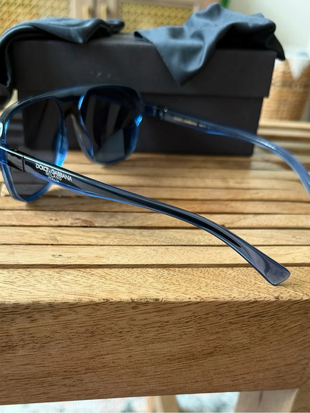 Dolce & Gabbana Translucent Blue/Black Sunglasses